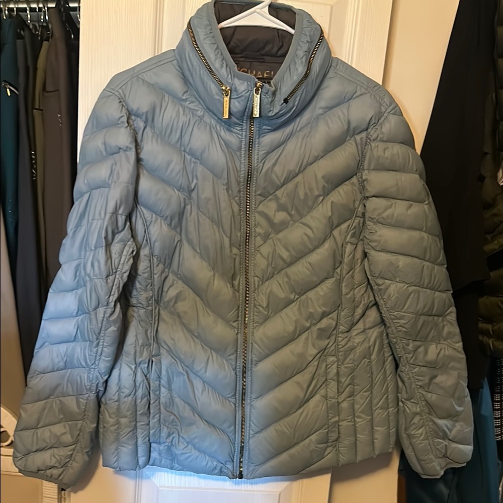 Michael Kors Women's Blue Quilted Jacket